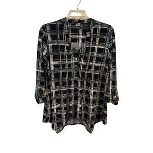 Cocomo black and white plaid shirt
